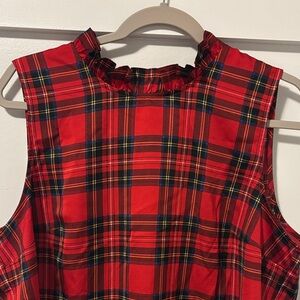 J. Crew Red and Black Plaid Top